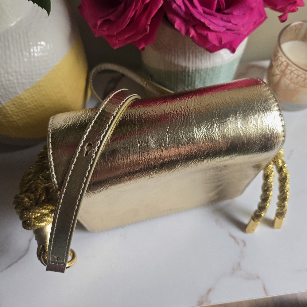 EUC Marc Jacobs J-Link Mini Metallic Gold Crossbody Shoulder Mini Bag - Picture 4 of 11